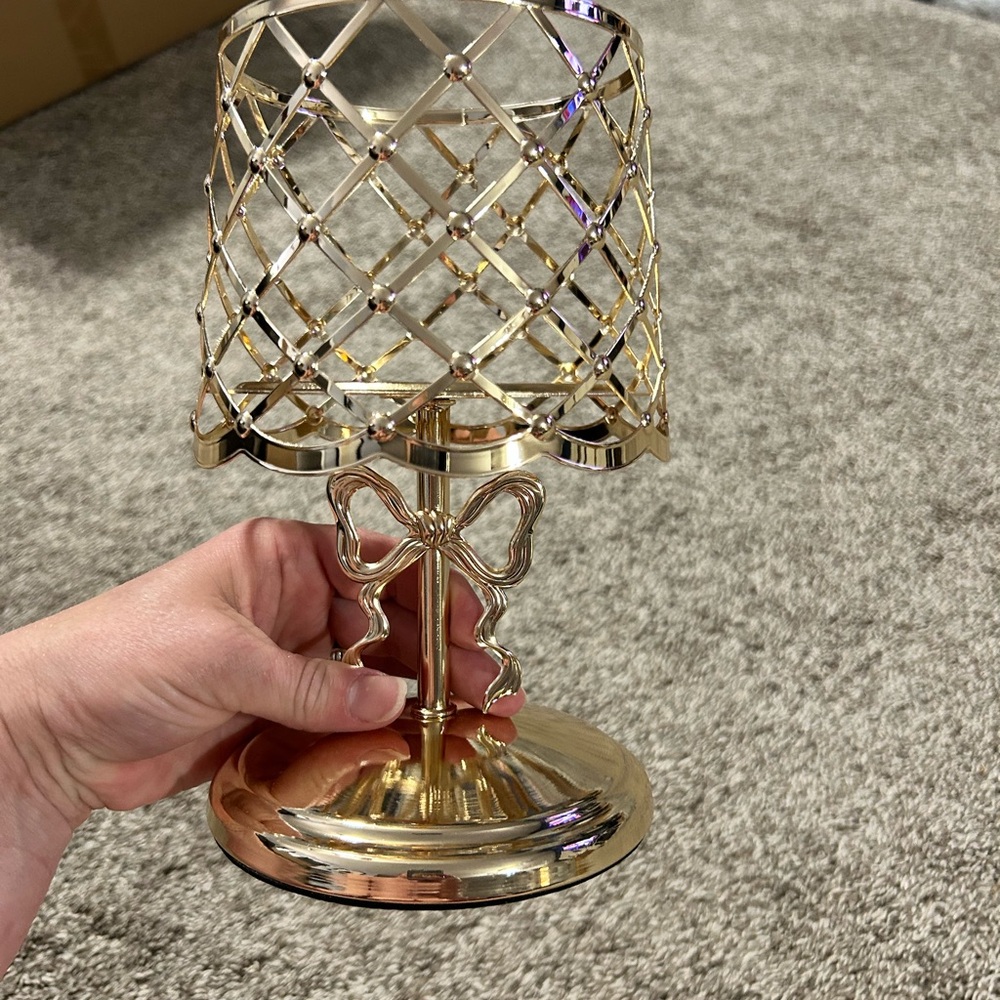 Elegant Gold Candle Holder with Butterfly Design